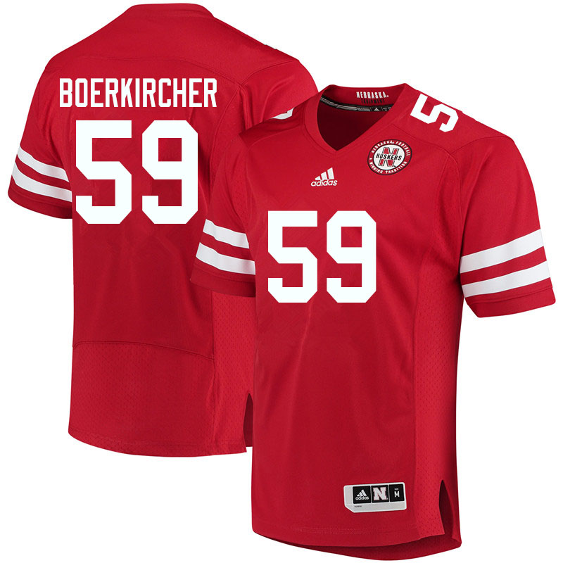 Youth #59 Ian Boerkircher Nebraska Cornhuskers College Football Jerseys Sale-Red - Click Image to Close